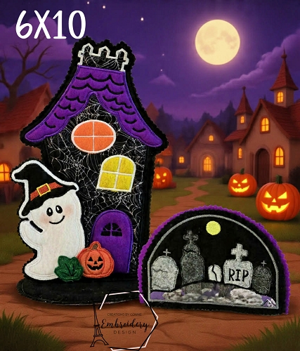 Haunted House Paper Towel Design - 6x10